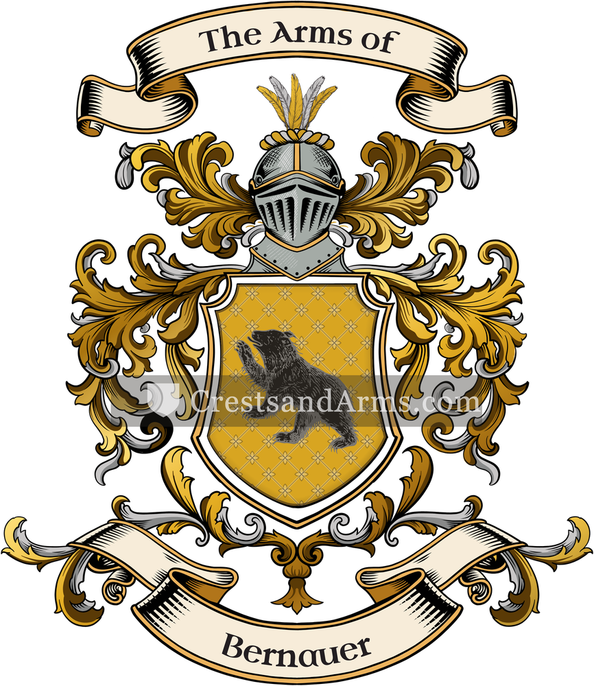 The Bernauer coat of arms, drawn from the recorded blazon
