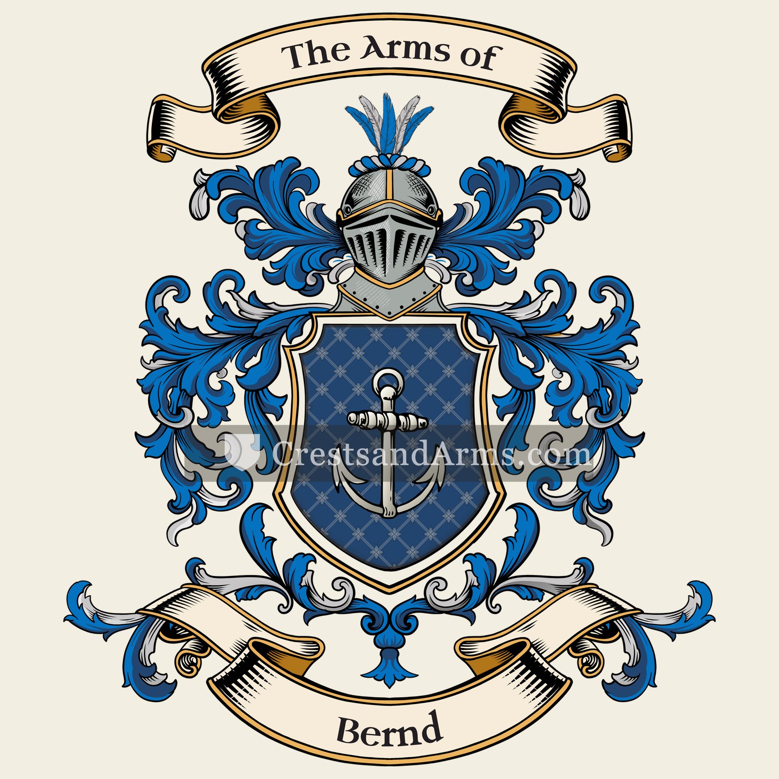 The Bernd coat of arms, drawn from the recorded blazon