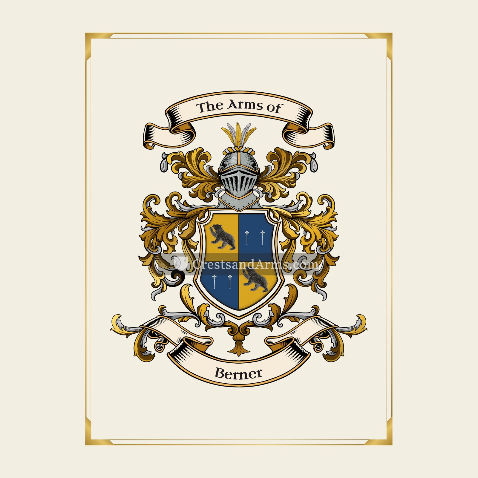 With gold border