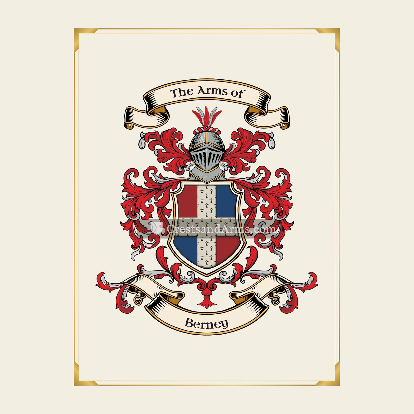 With gold border
