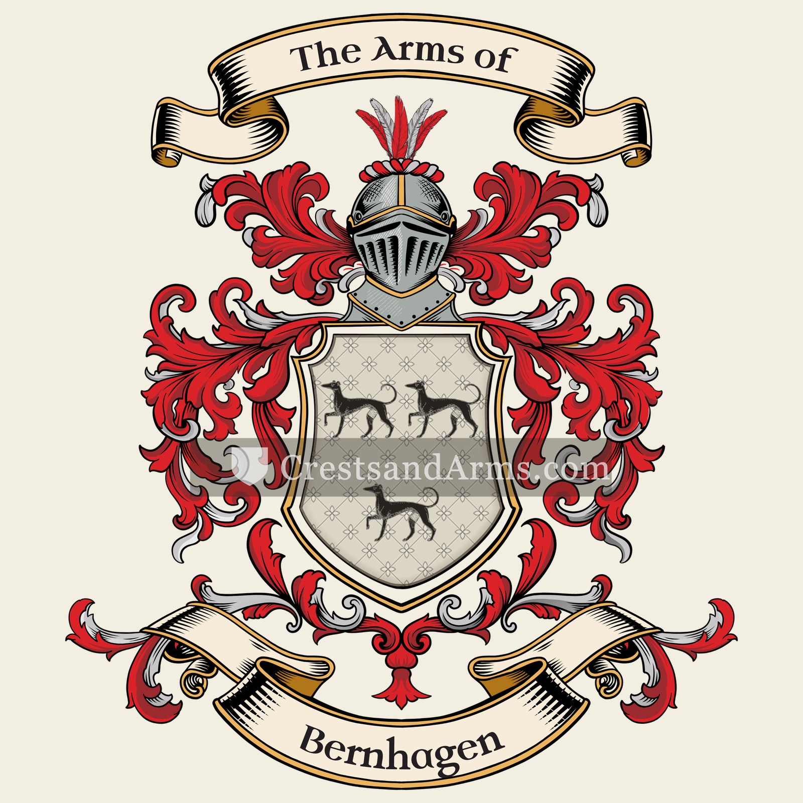 The Bernhagen coat of arms, drawn from the recorded blazon