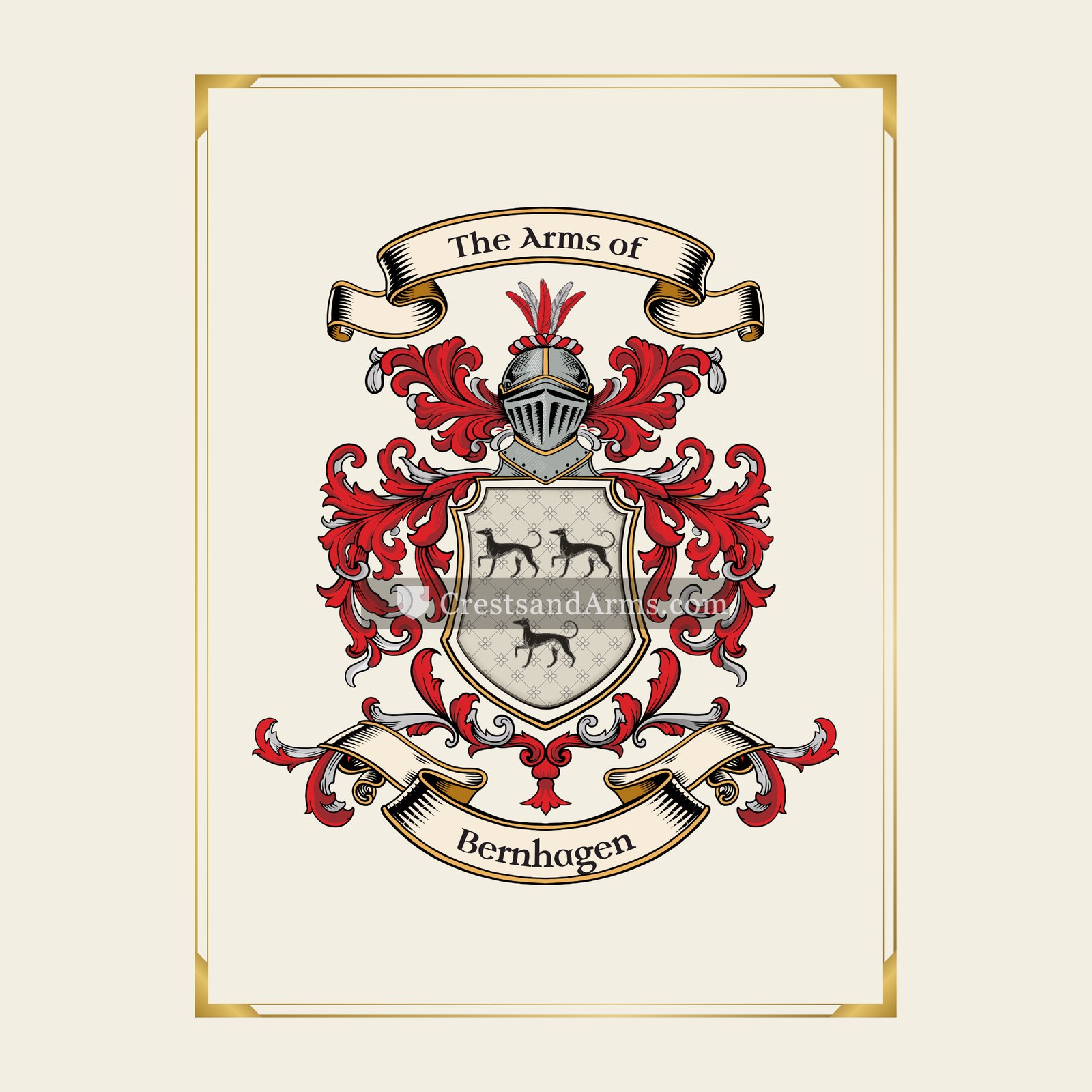 With gold border