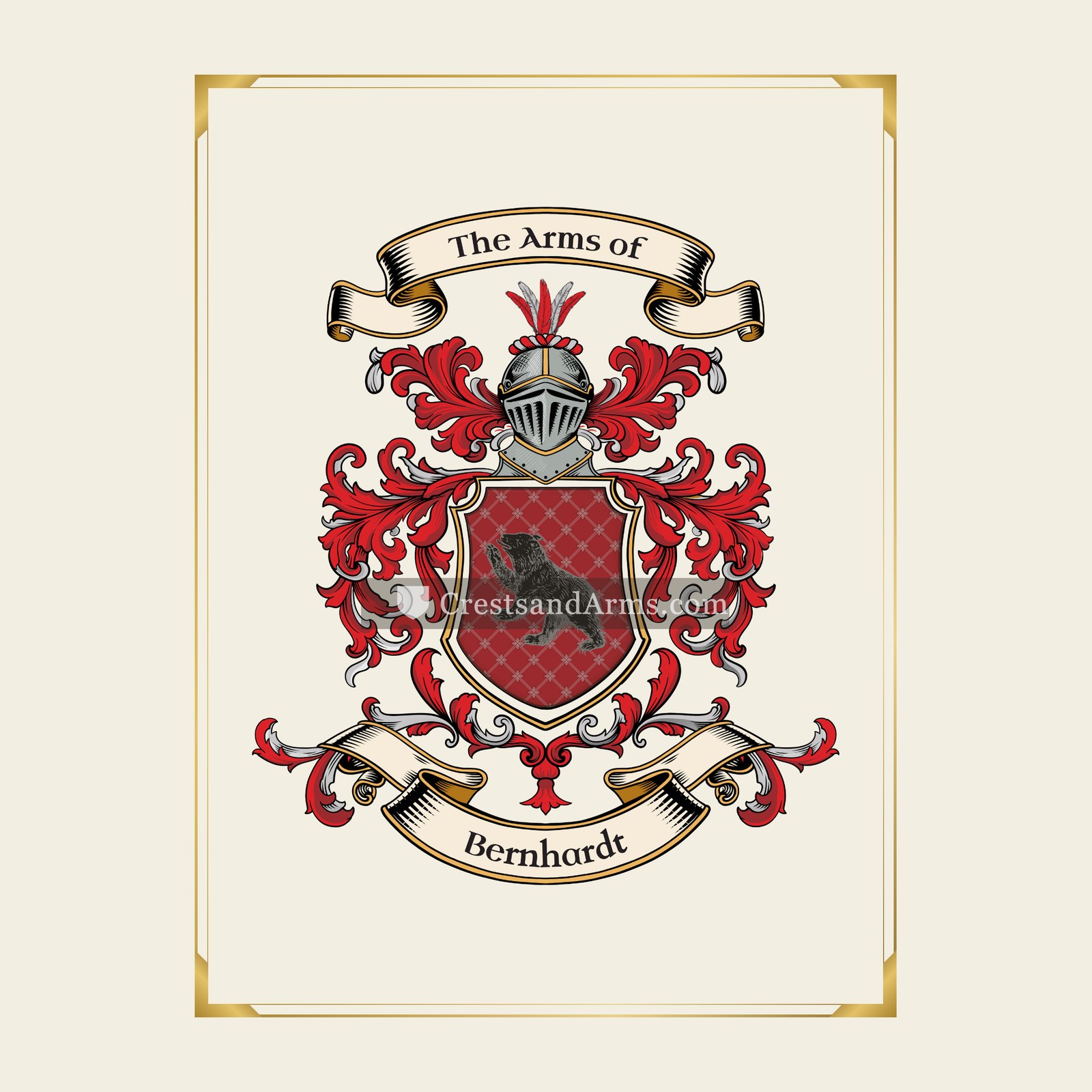 With gold border