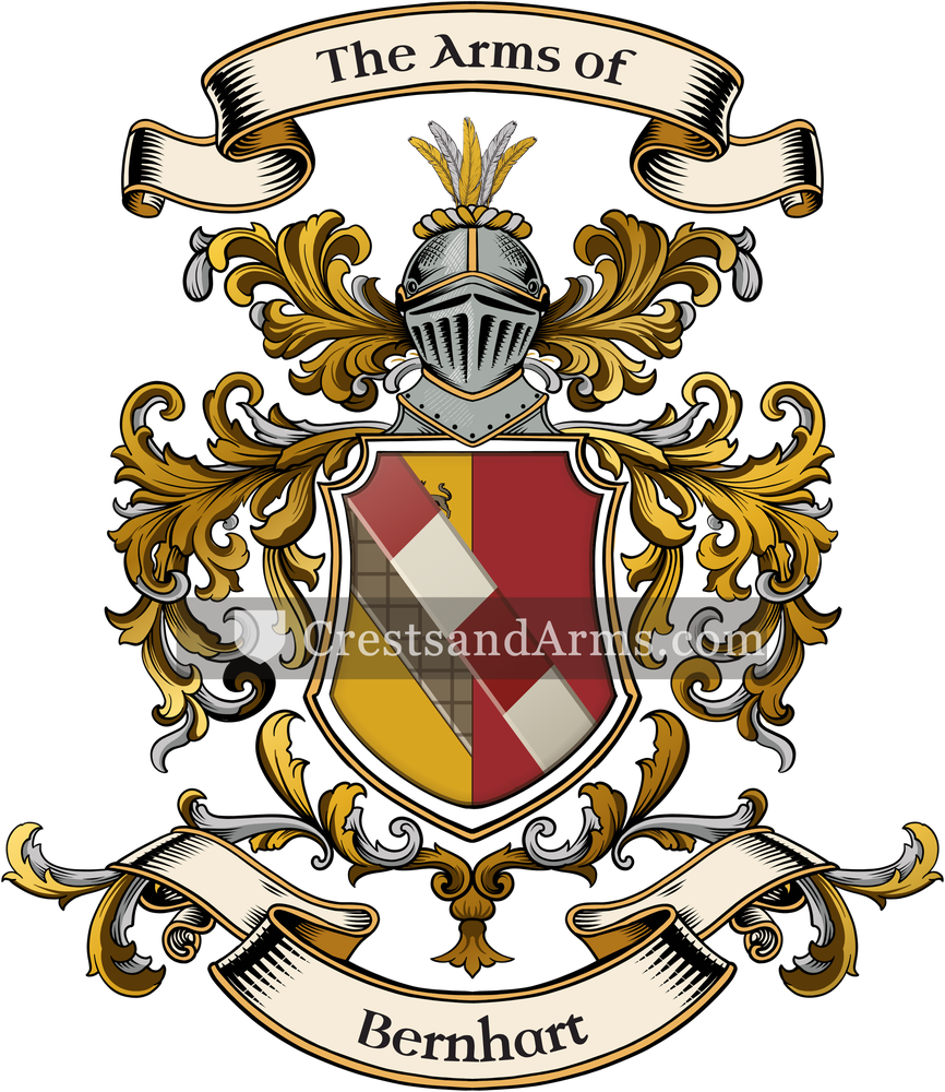 The Bernhart coat of arms, drawn from the recorded blazon