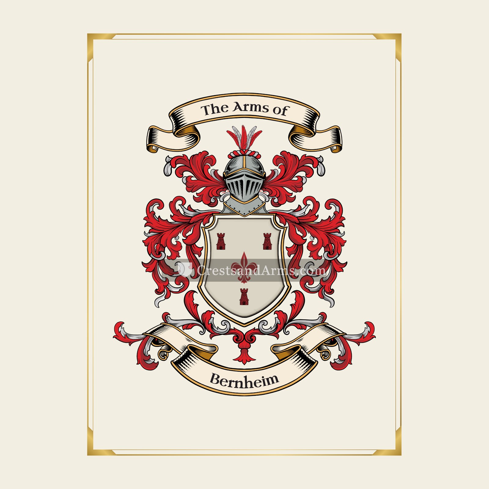 With gold border