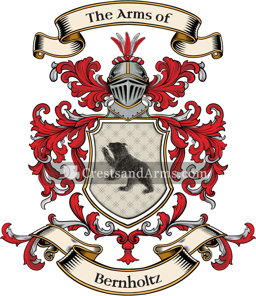 The Bernholtz coat of arms, drawn from the recorded blazon