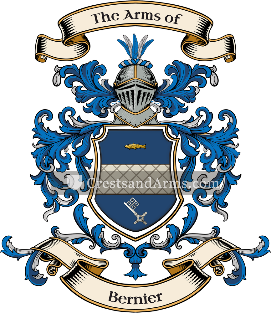 The Bernier coat of arms, drawn from the recorded blazon