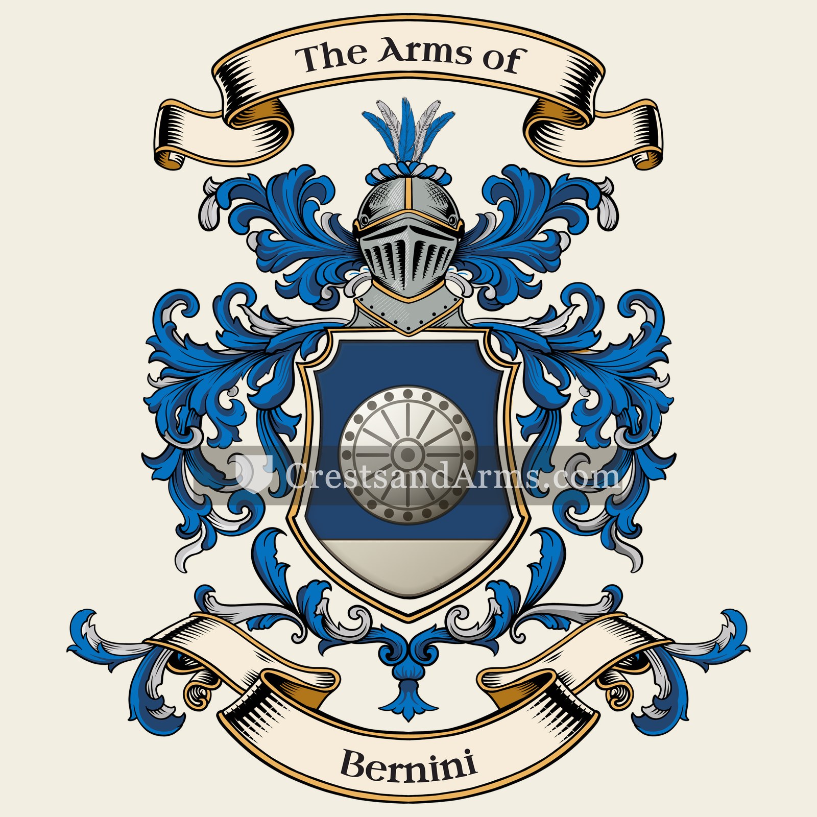 The Bernini coat of arms, drawn from the recorded blazon