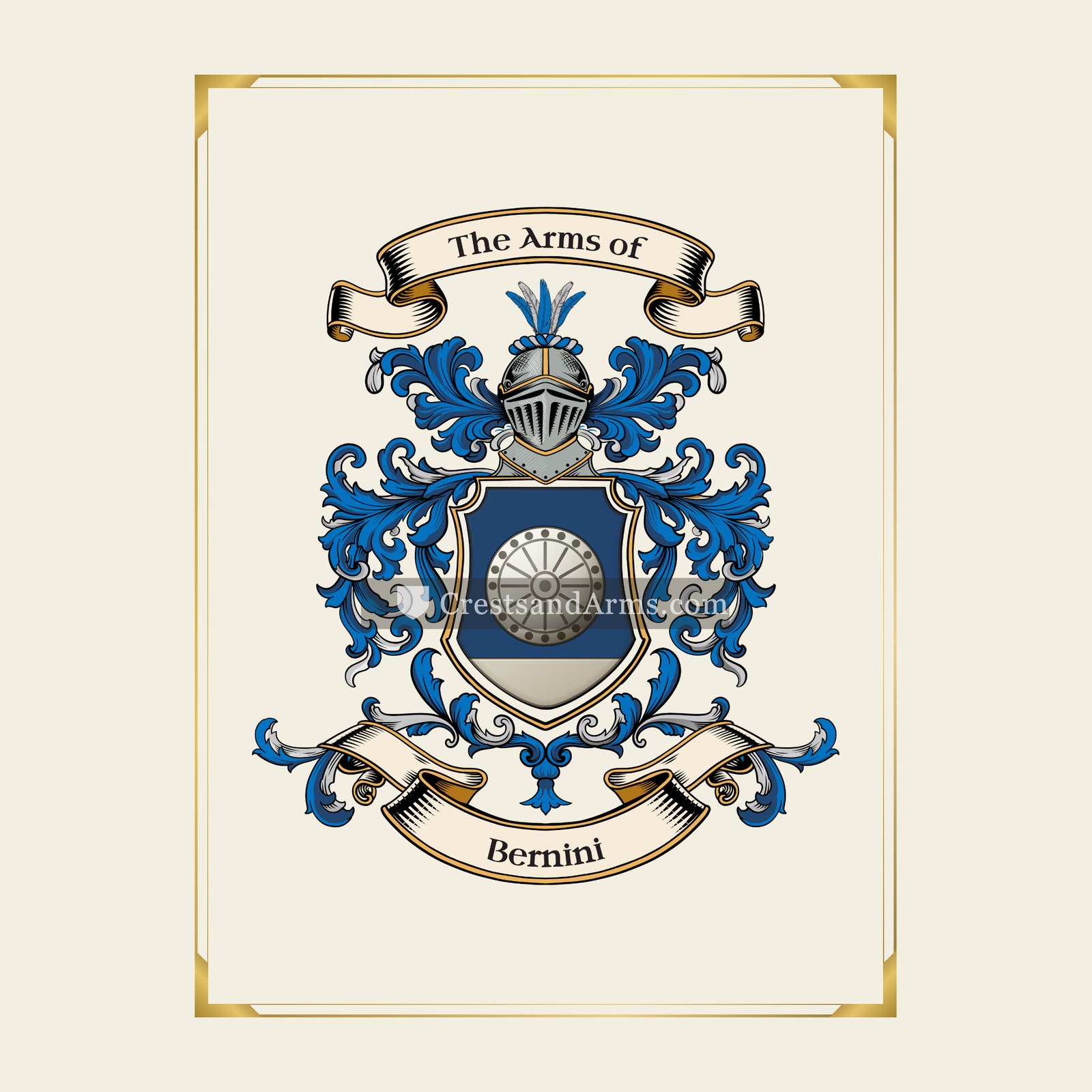 With gold border