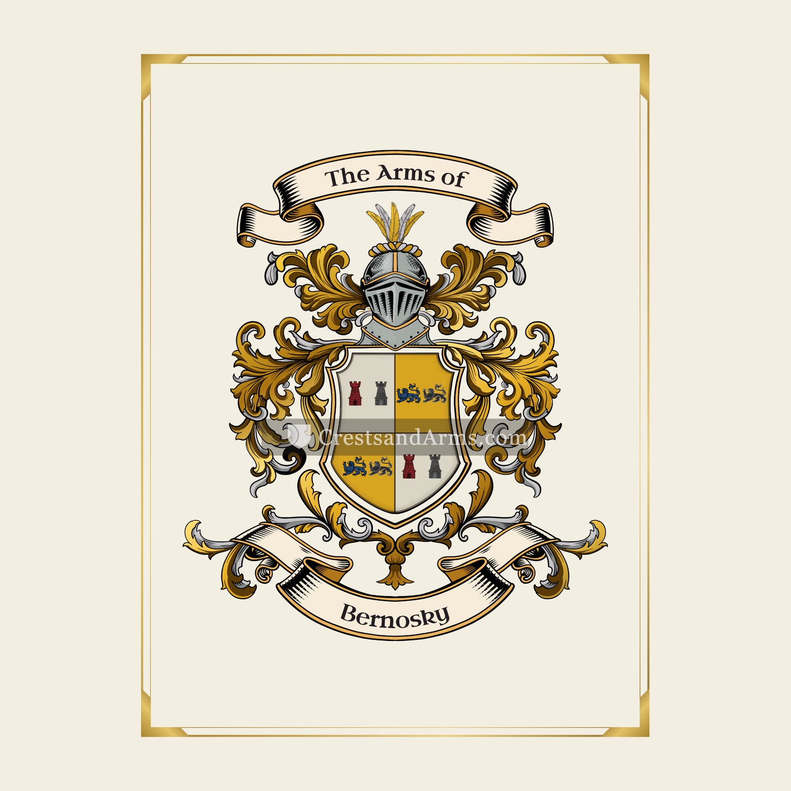 With gold border