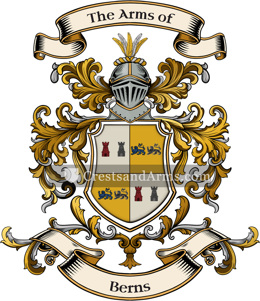 The Berns coat of arms, drawn from the recorded blazon