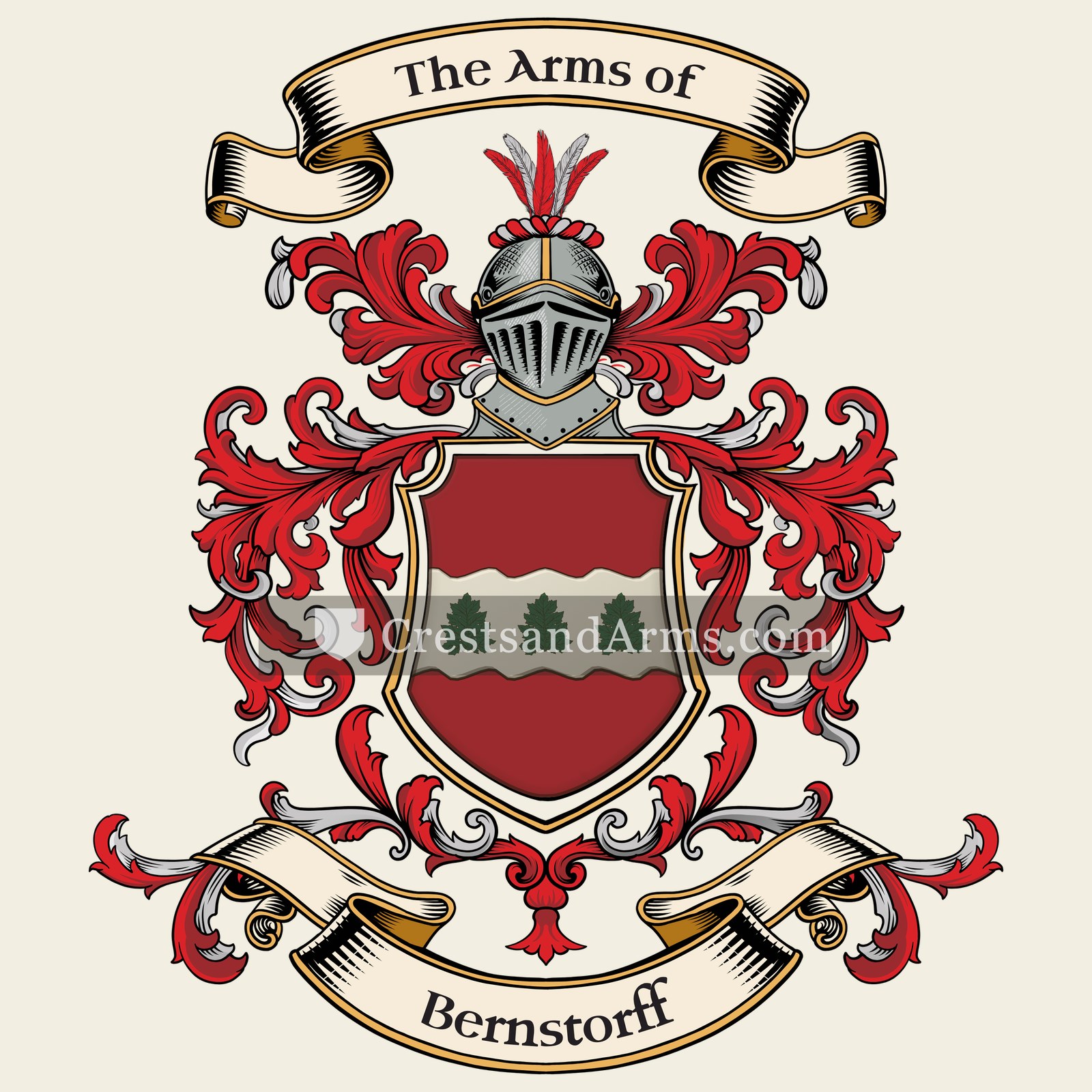 The Bernstorff coat of arms, drawn from the recorded blazon