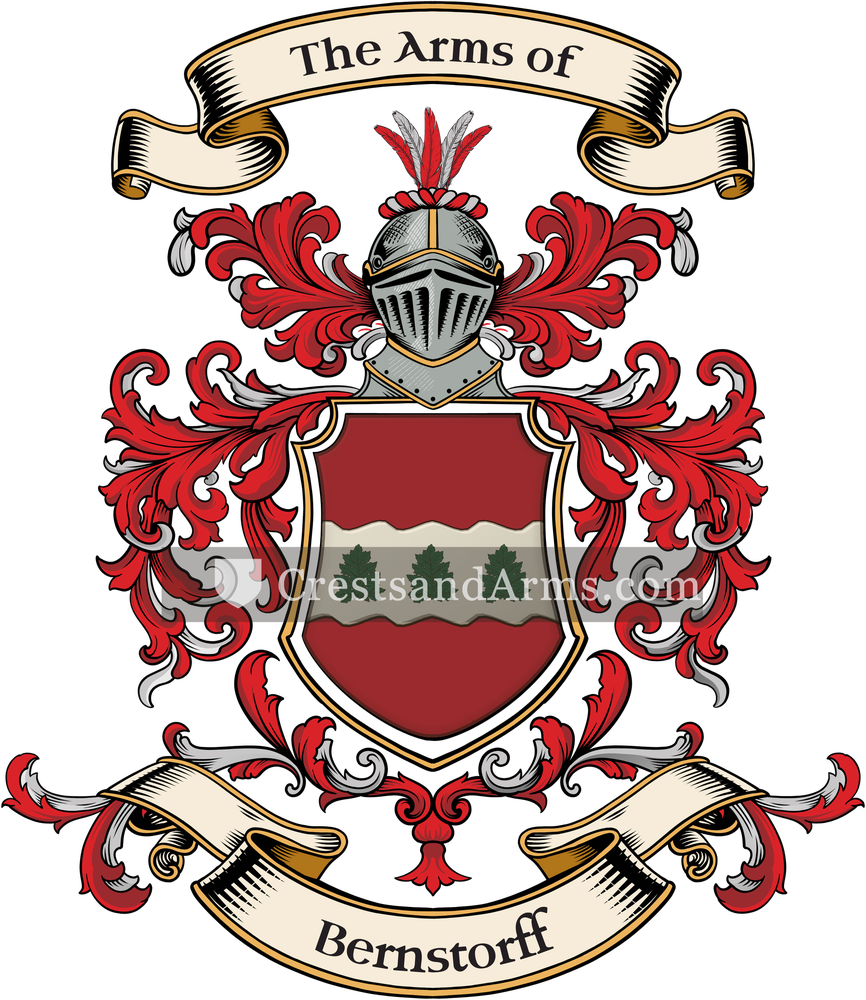 The Bernstorff coat of arms, drawn from the recorded blazon