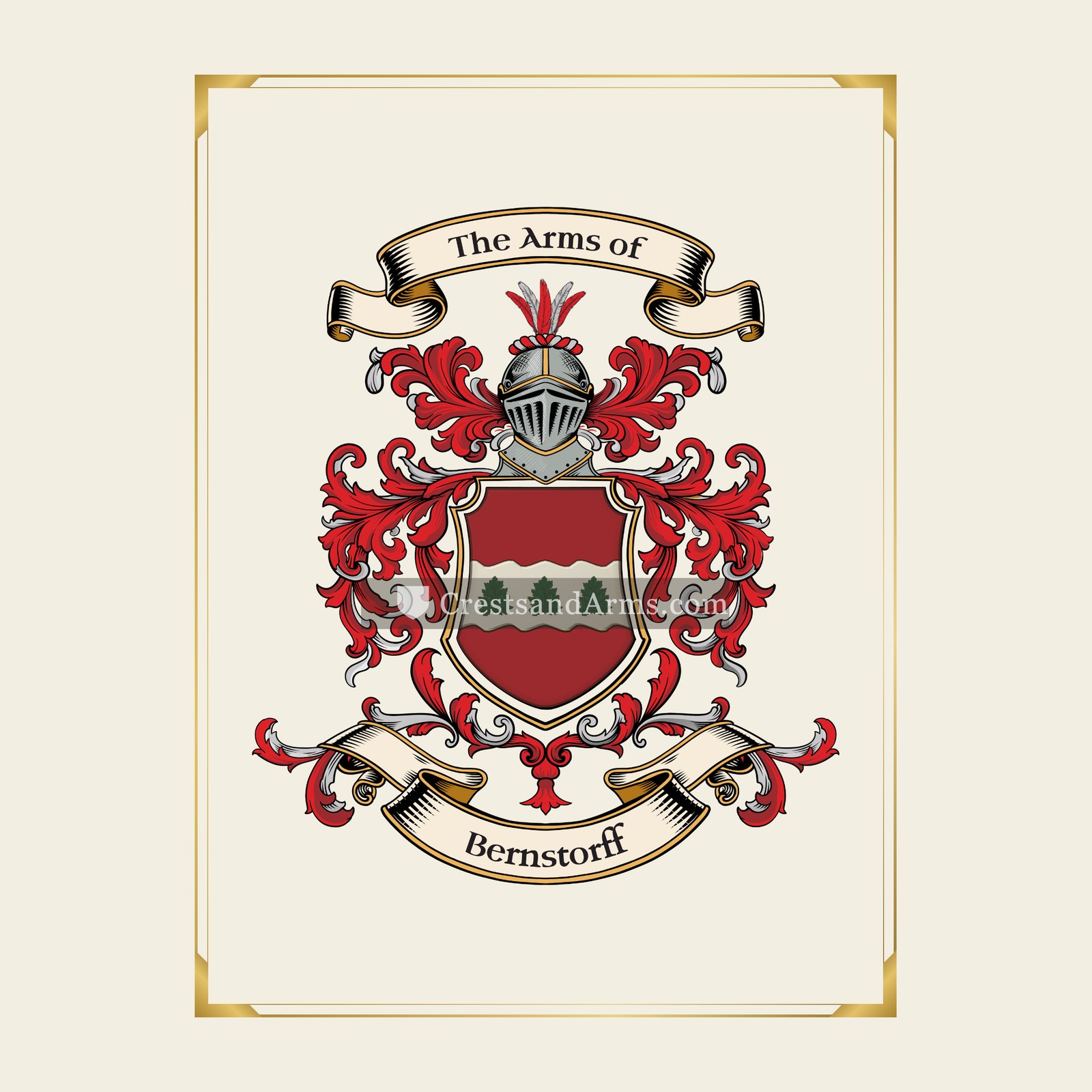 With gold border
