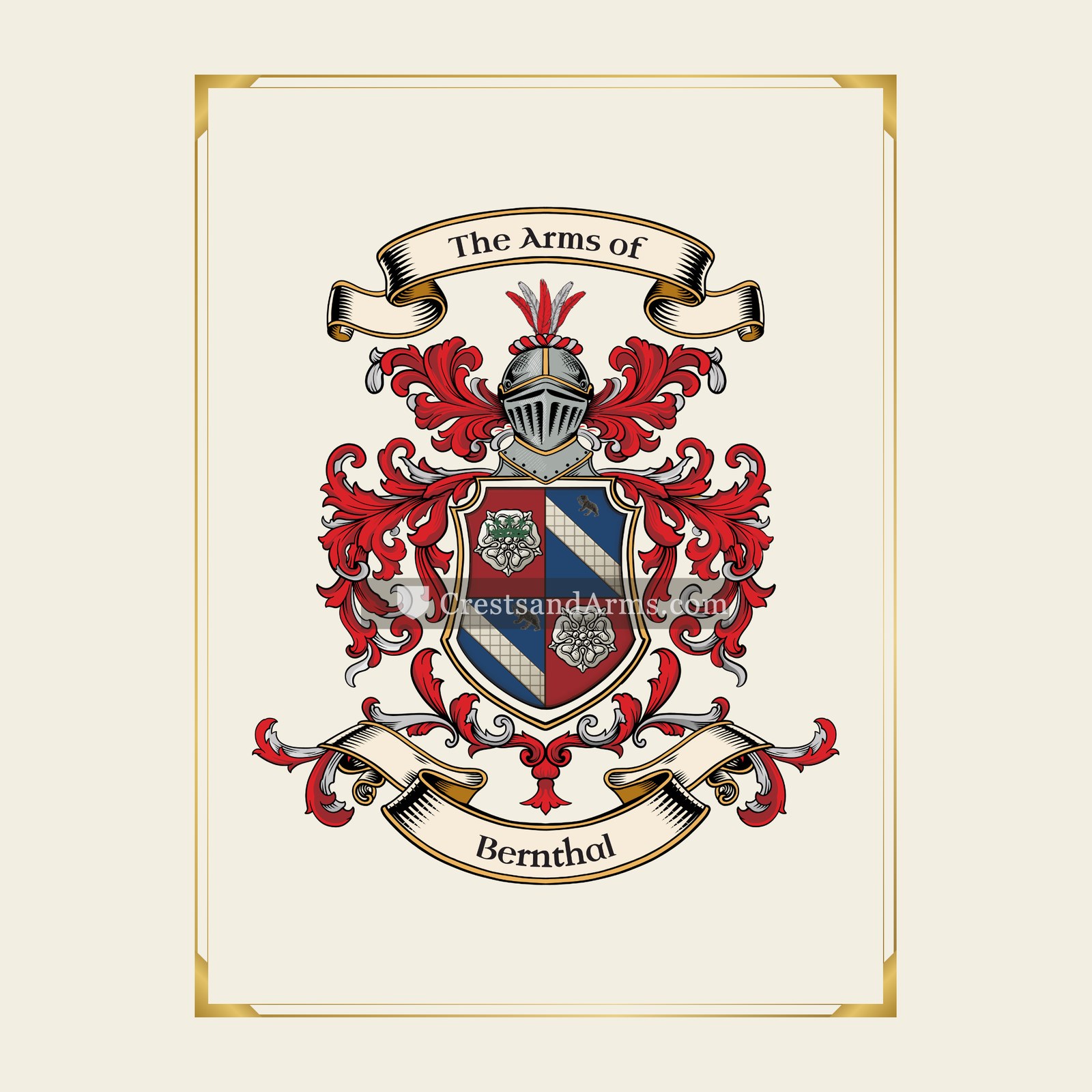 With gold border