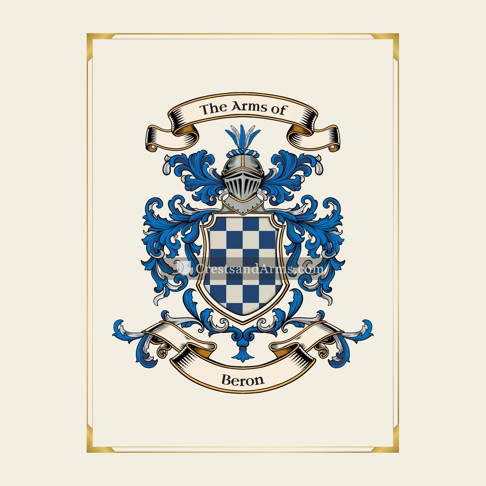 With gold border