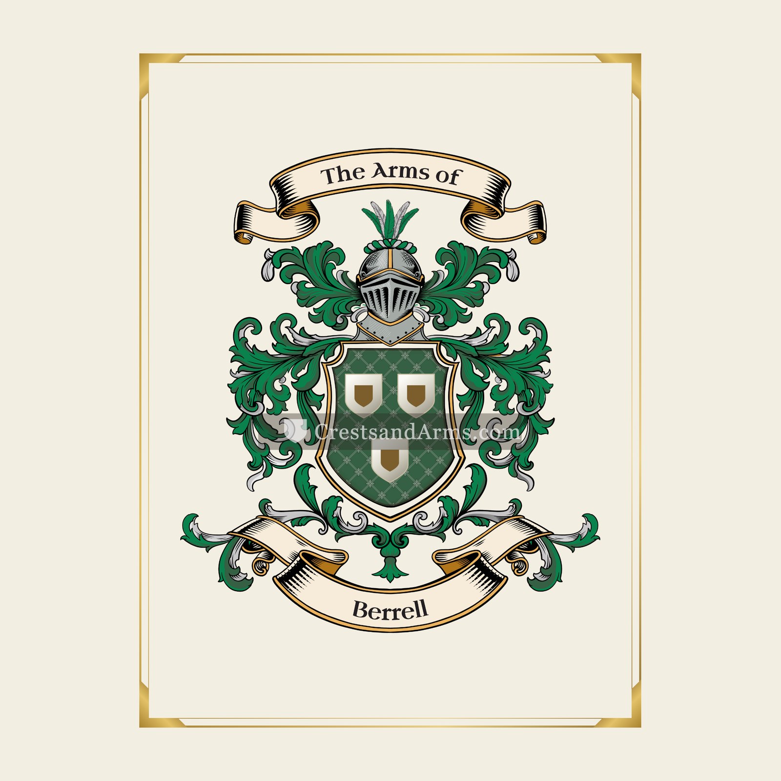 With gold border