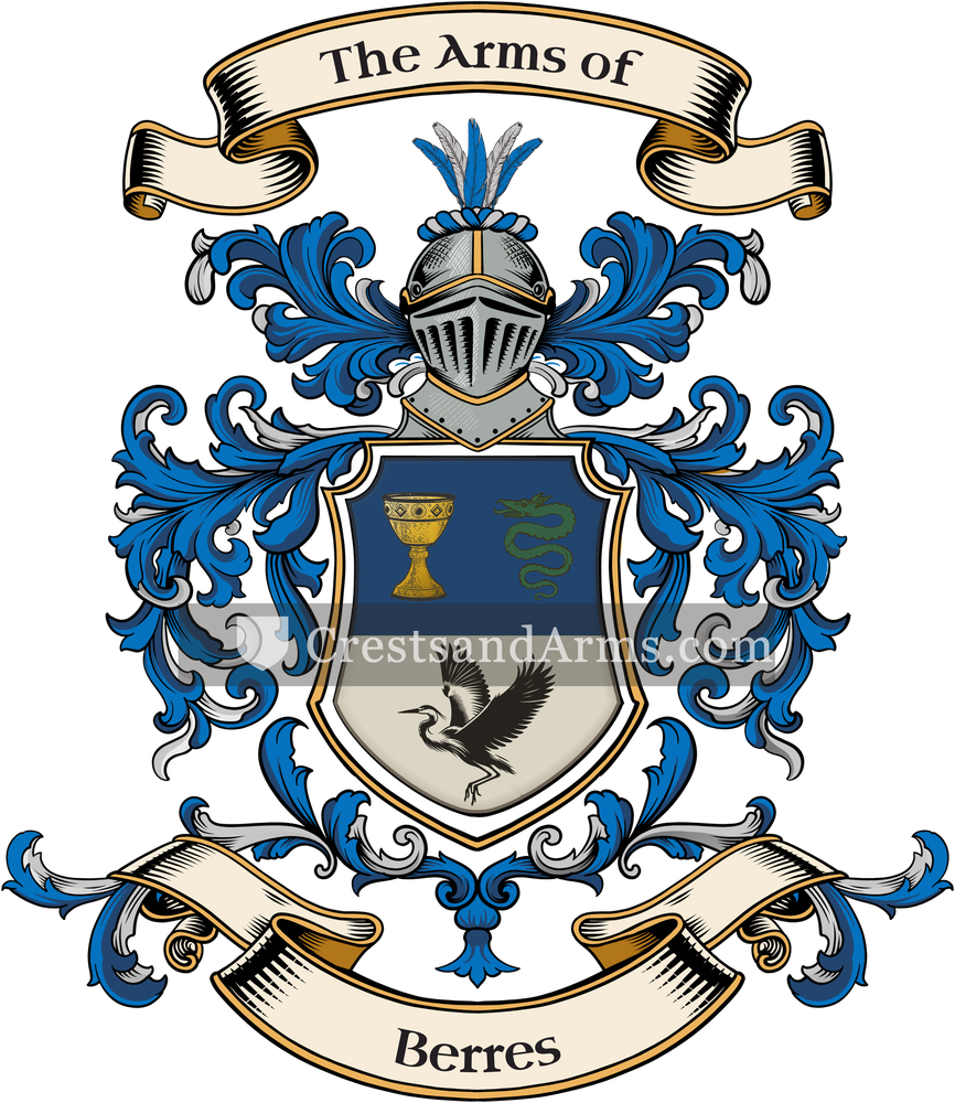 The Berres coat of arms, drawn from the recorded blazon