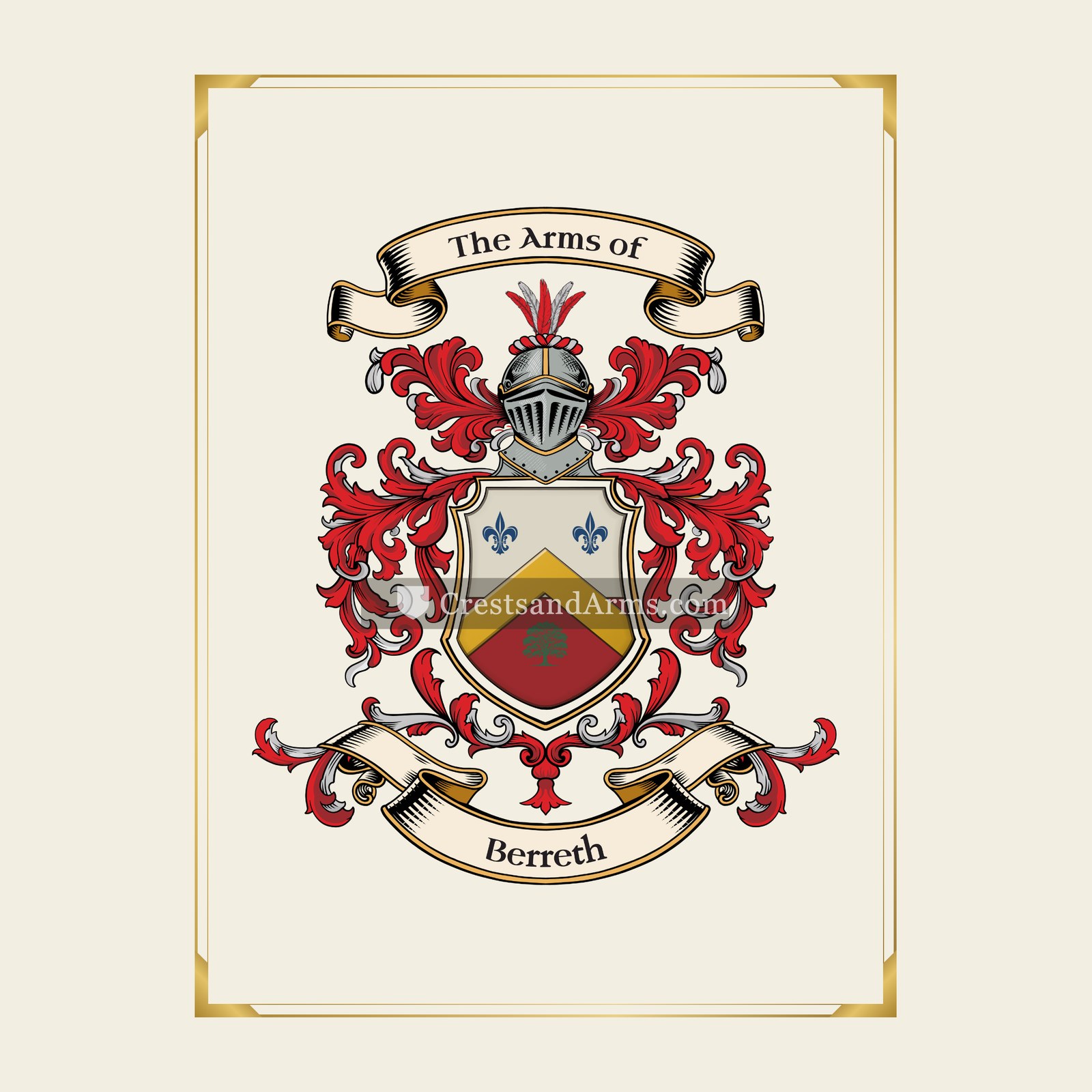 With gold border