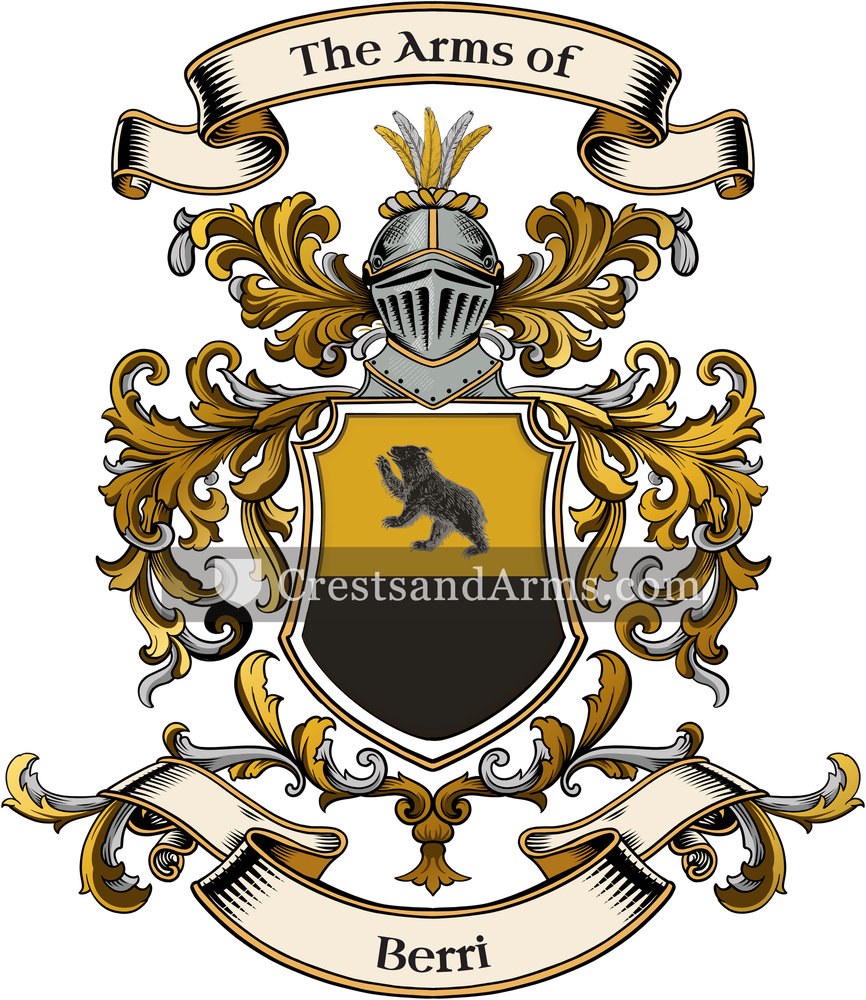 The Berri coat of arms, drawn from the recorded blazon