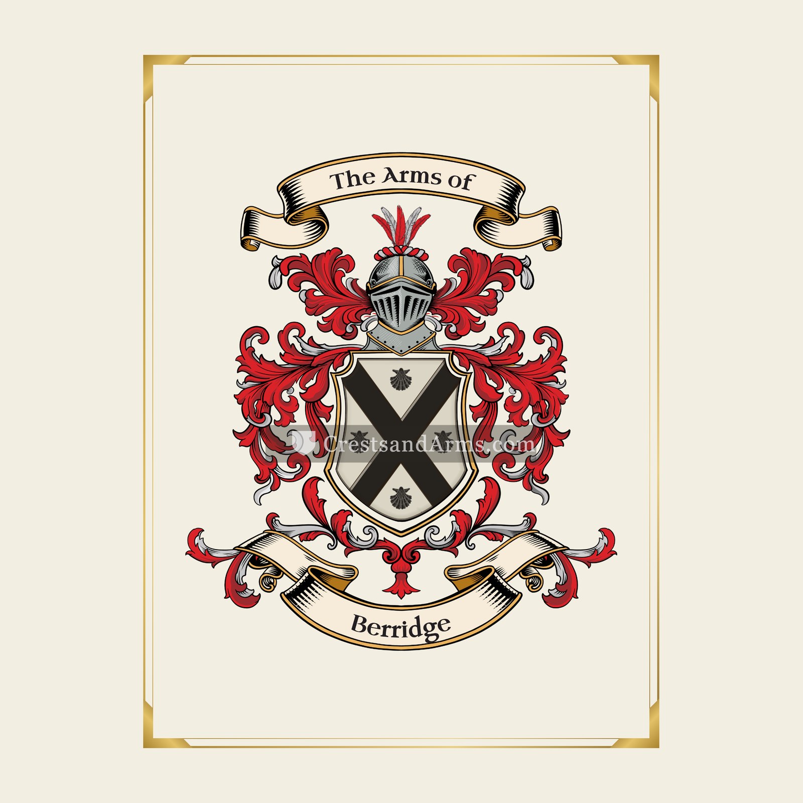 With gold border
