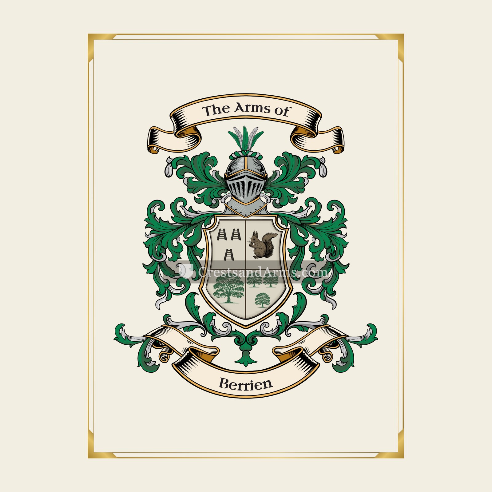 With gold border