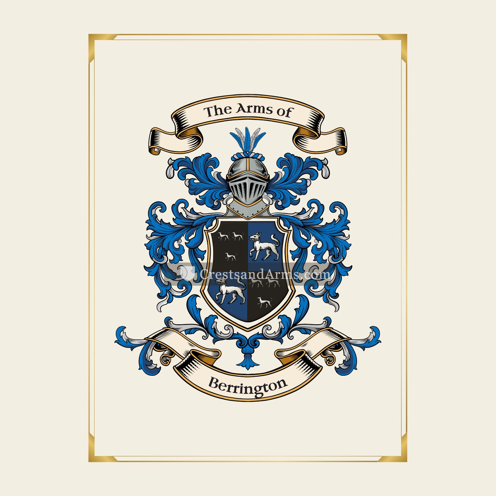 With gold border