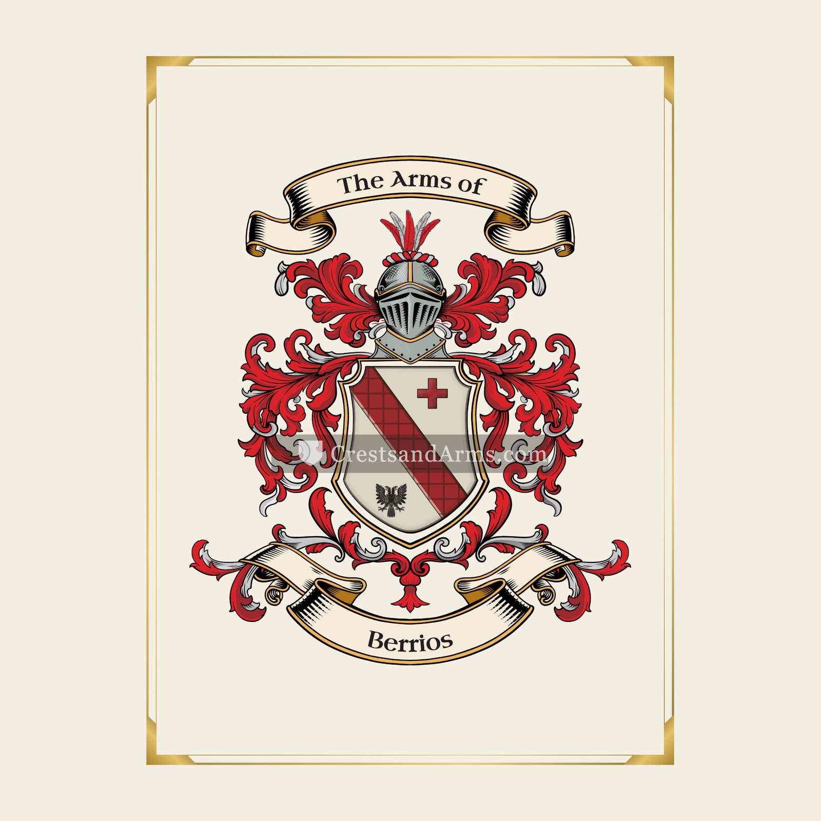 With gold border