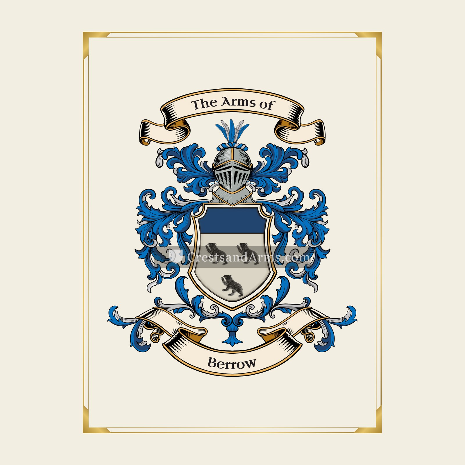 With gold border