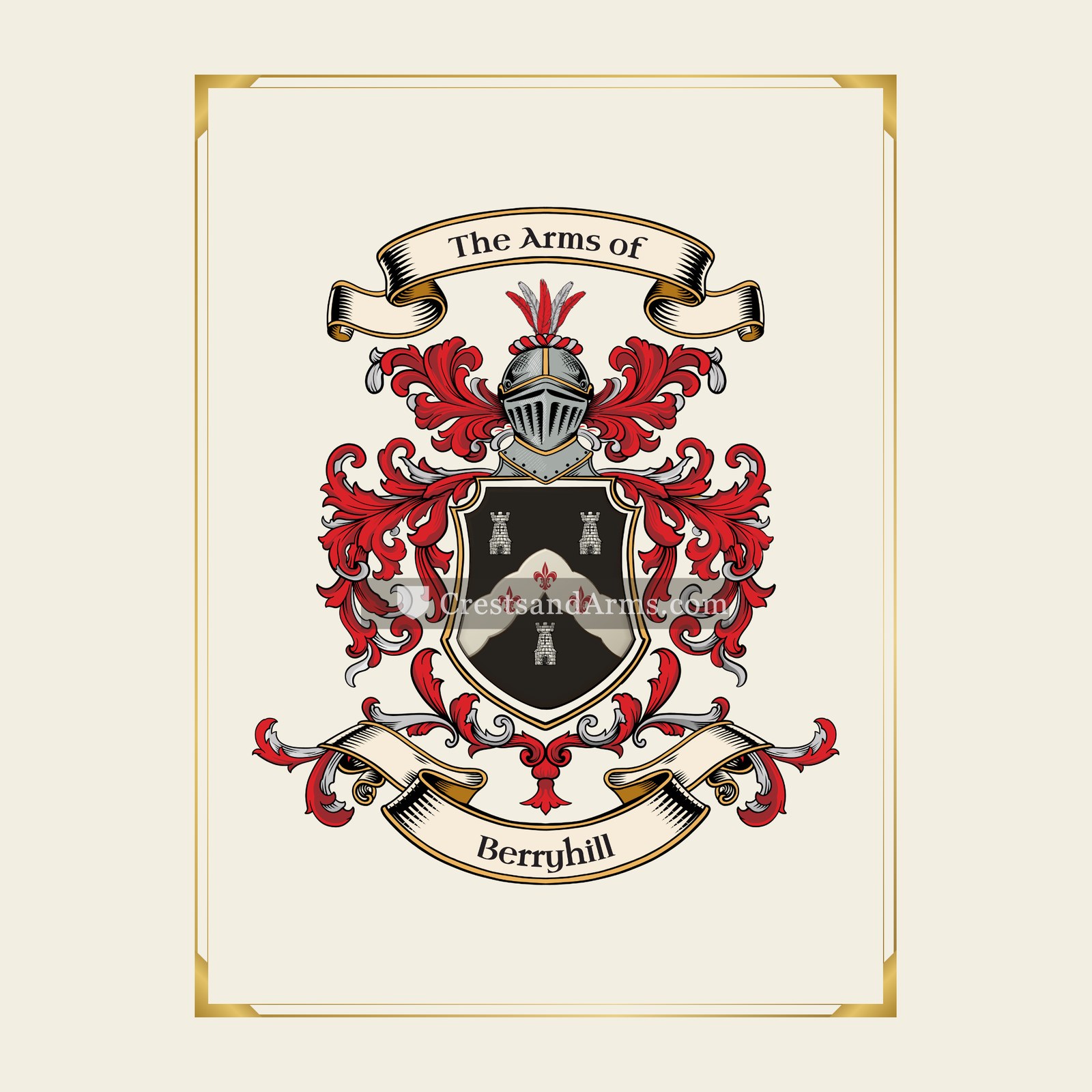 With gold border