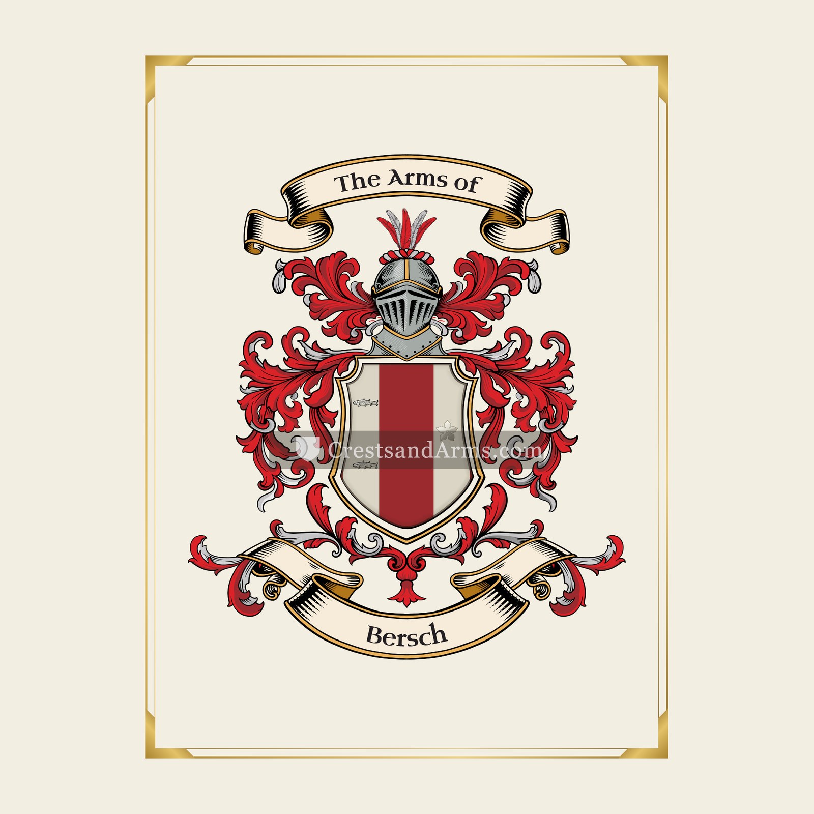 With gold border