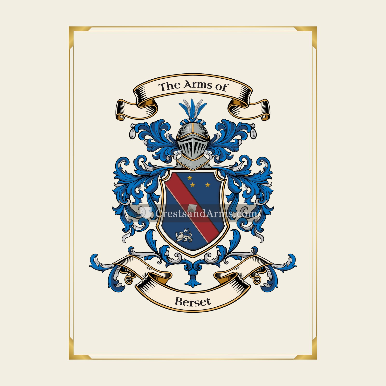 With gold border