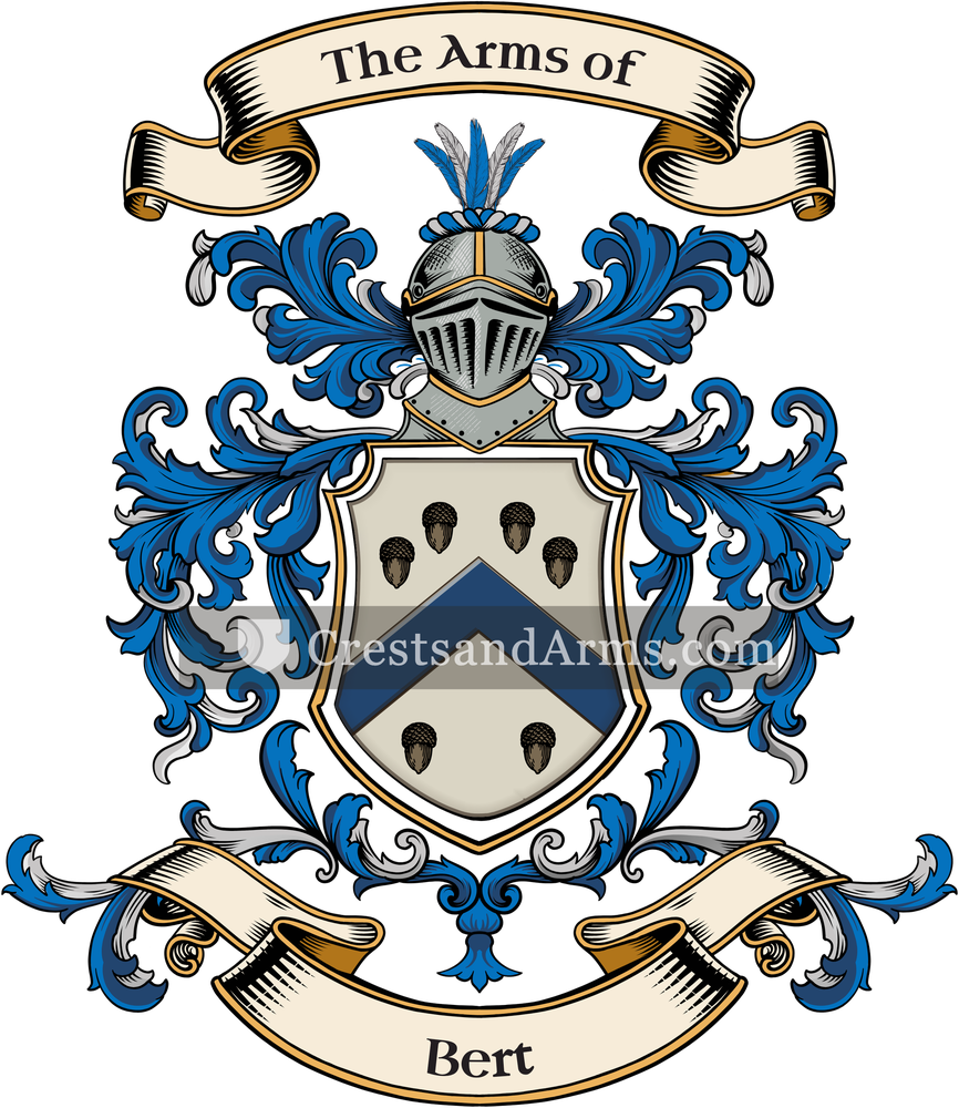 The Bert coat of arms, drawn from the recorded blazon