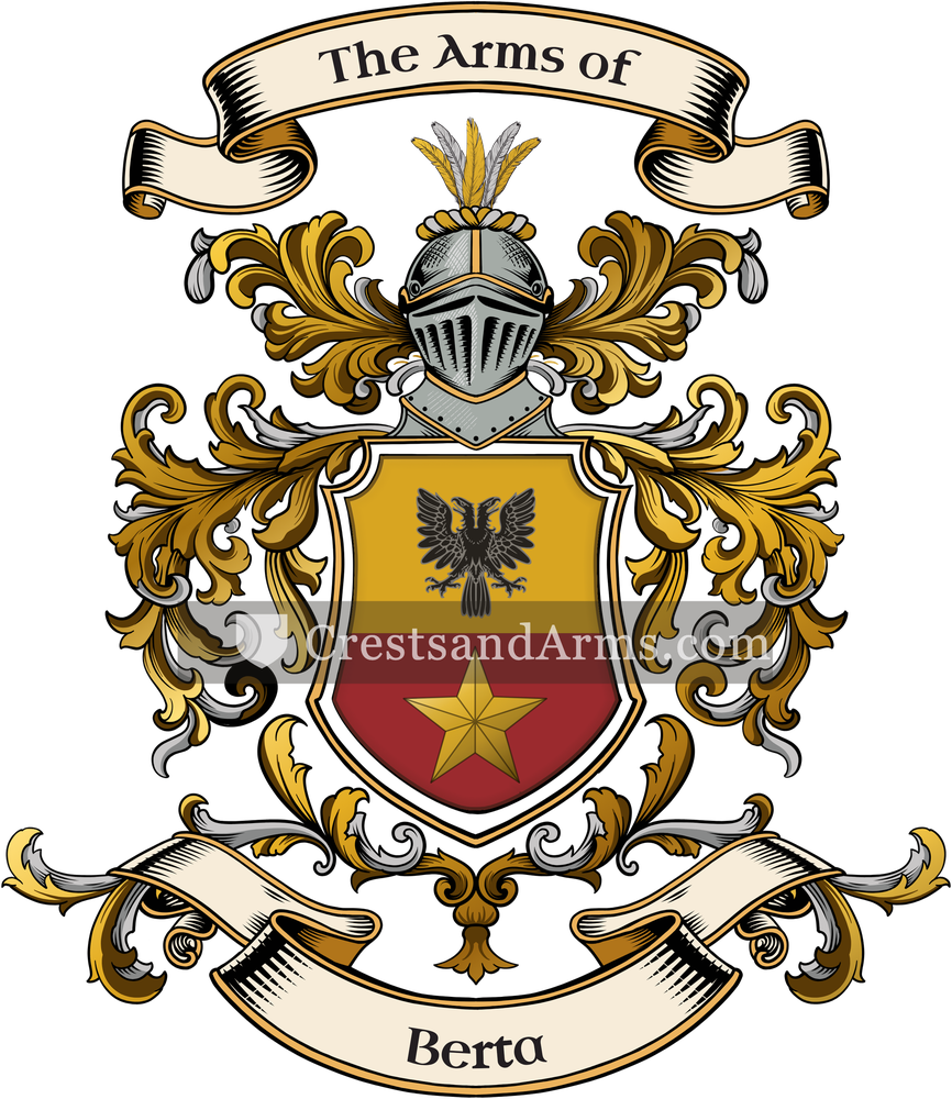 The Berta coat of arms, drawn from the recorded blazon