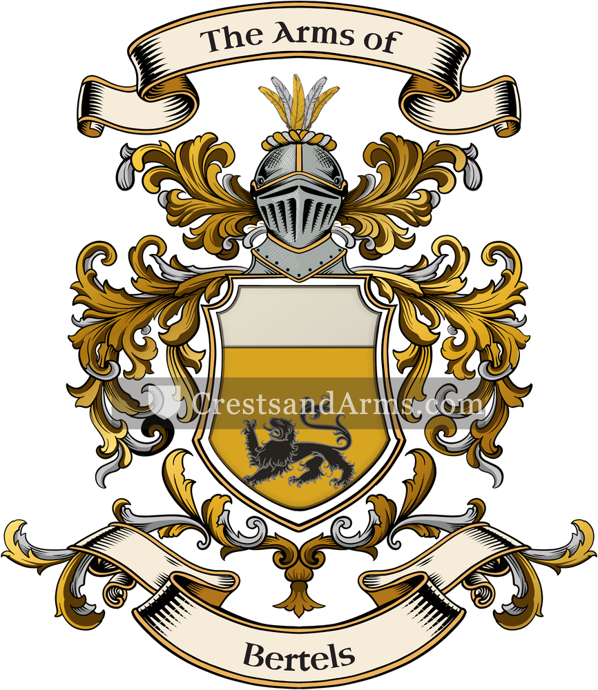 The Bertels coat of arms, drawn from the recorded blazon