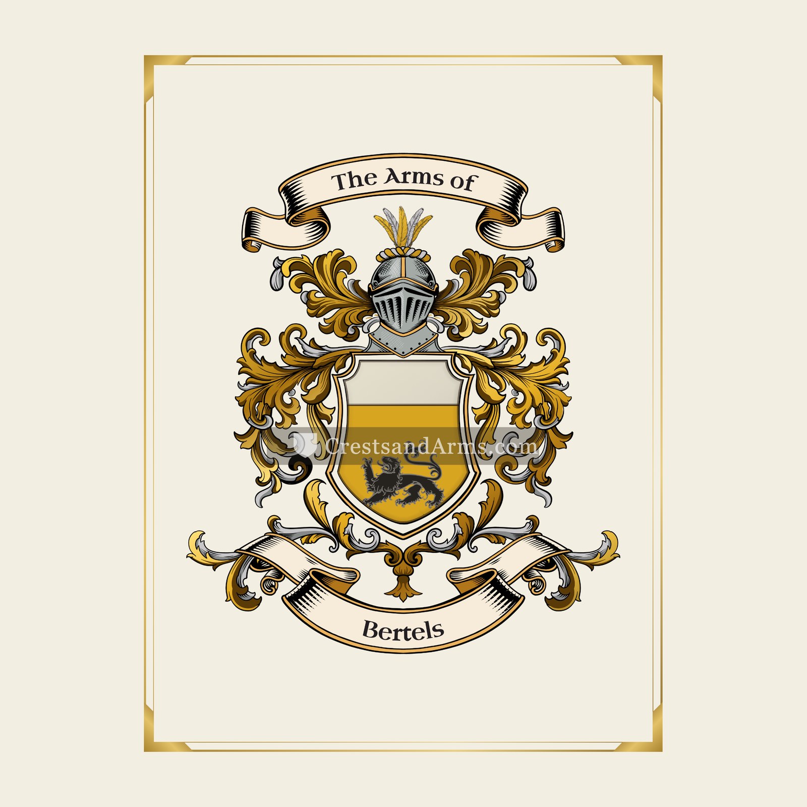 With gold border