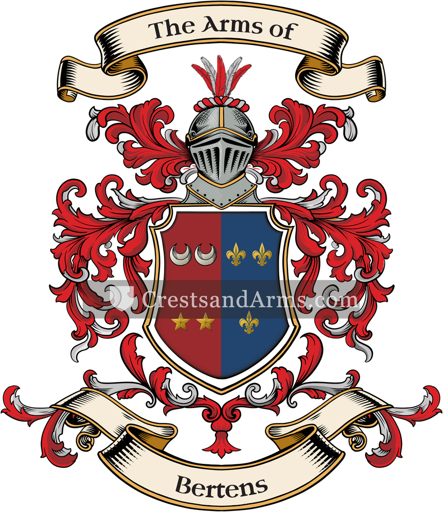 The Bertens coat of arms, drawn from the recorded blazon