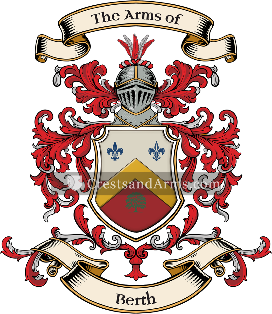 The Berth coat of arms, drawn from the recorded blazon