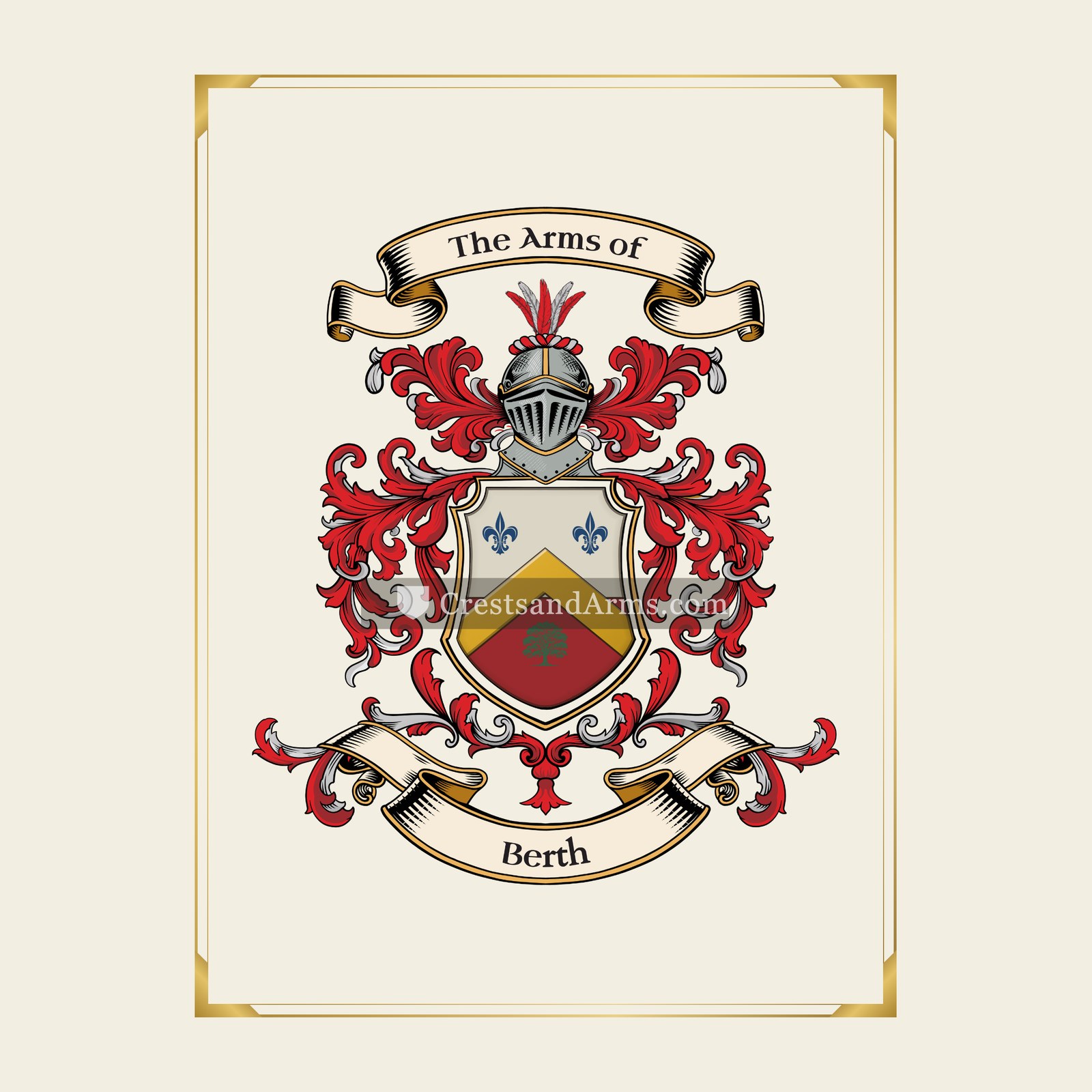 With gold border