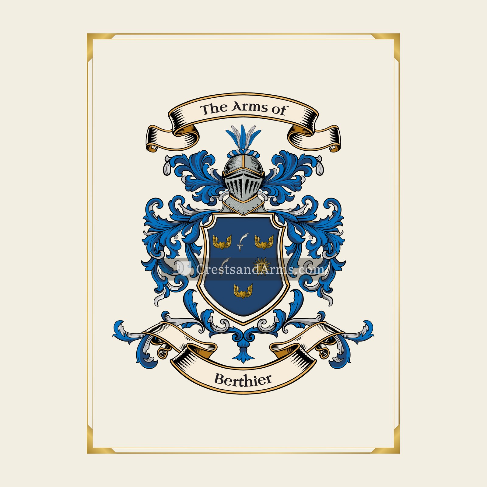 With gold border
