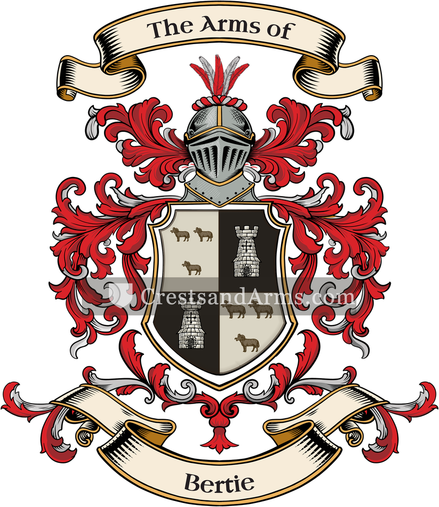 The Bertie coat of arms, drawn from the recorded blazon