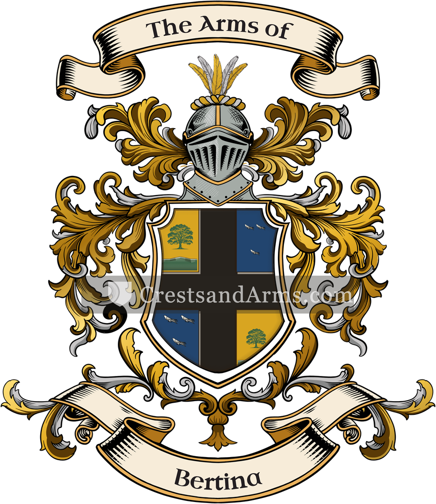 The Bertina coat of arms, drawn from the recorded blazon