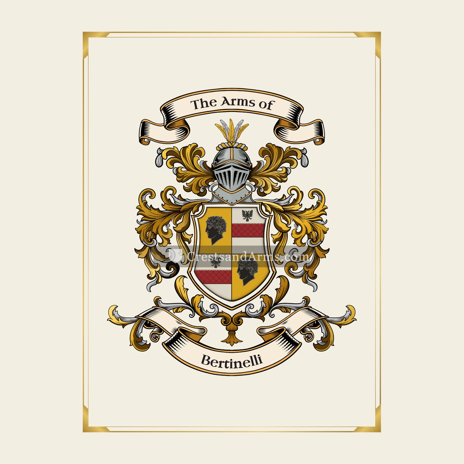With gold border