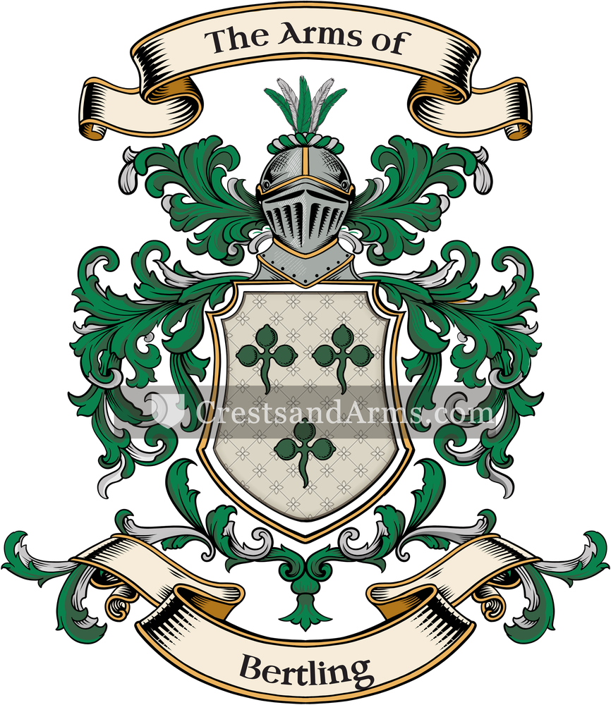 The Bertling coat of arms, drawn from the recorded blazon