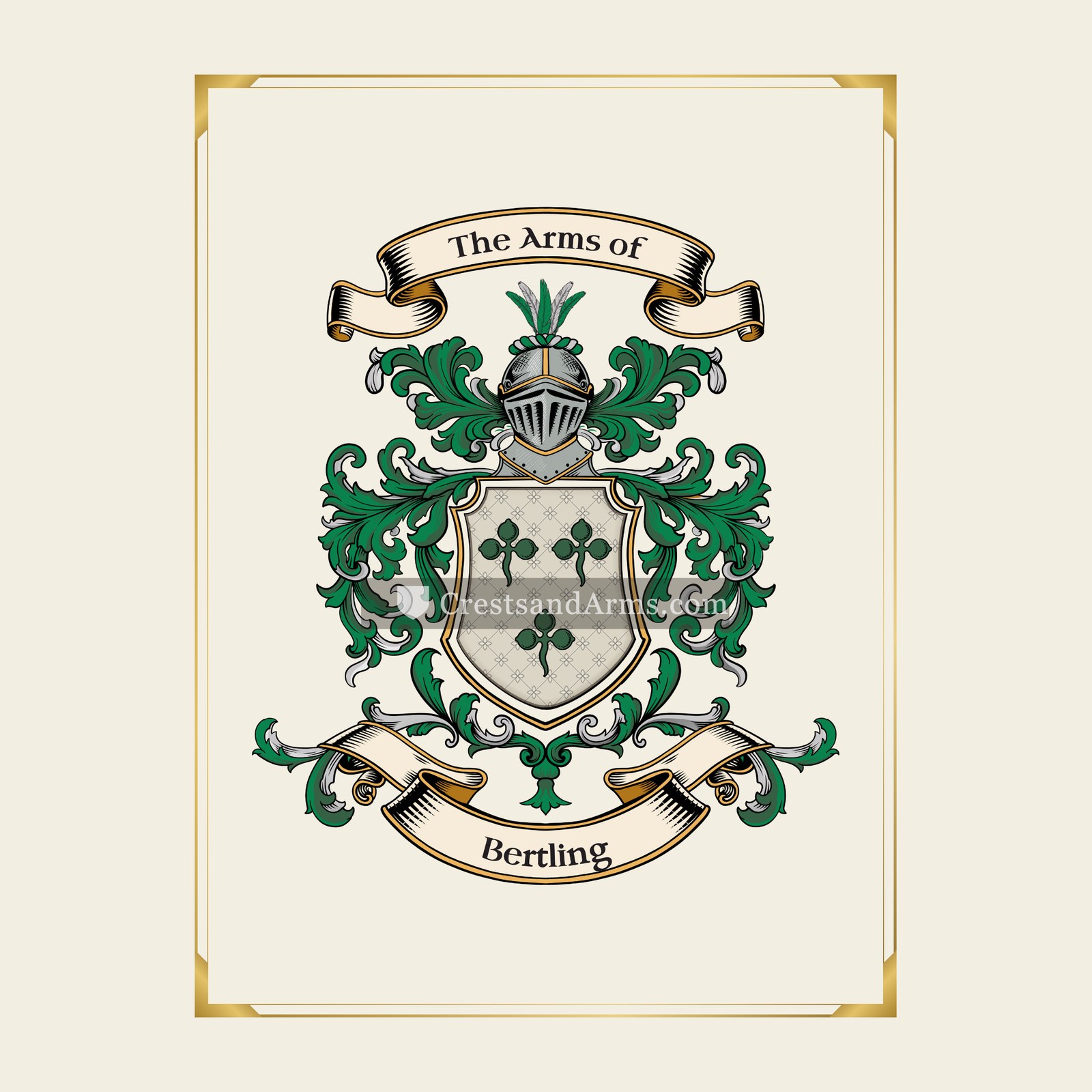 With gold border