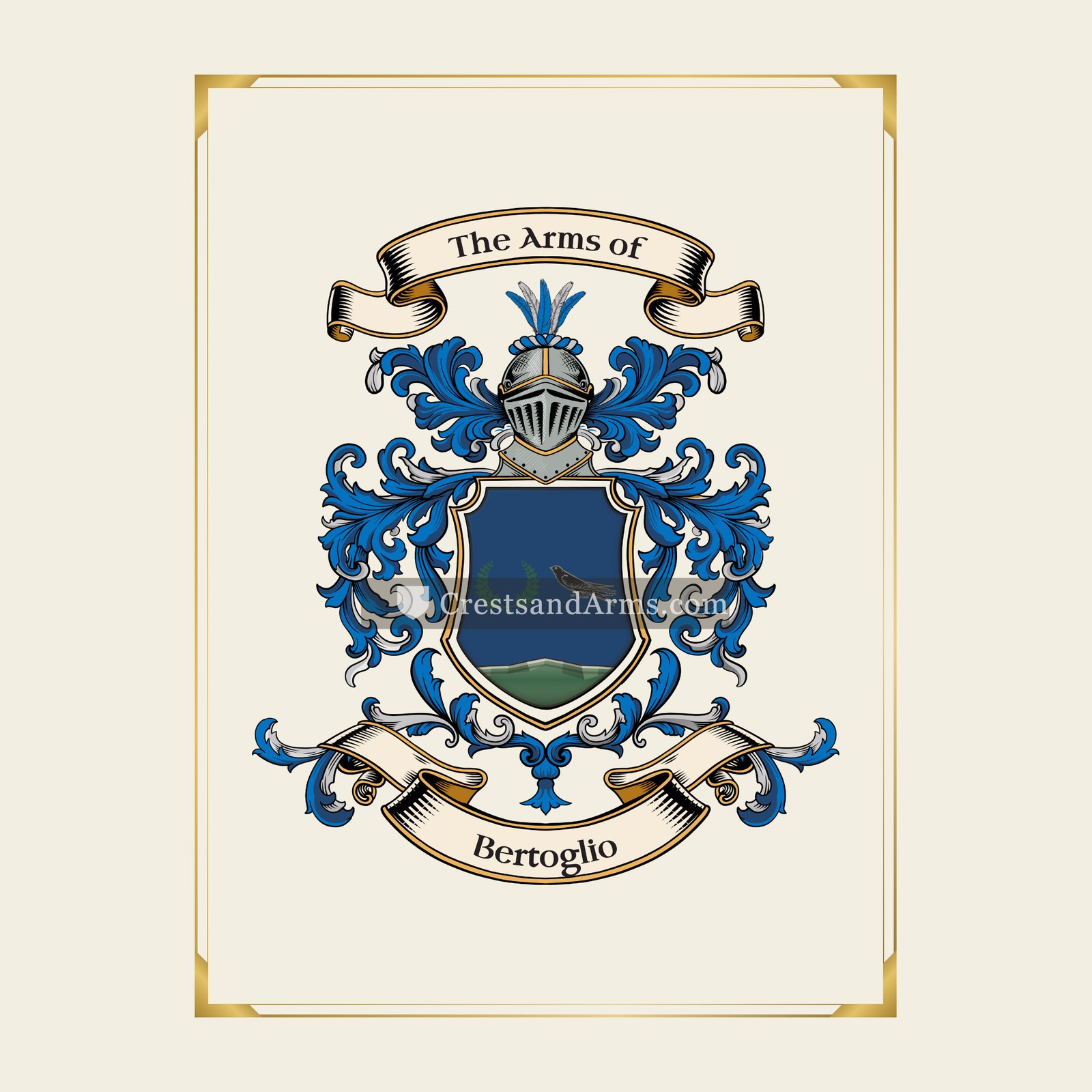 With gold border