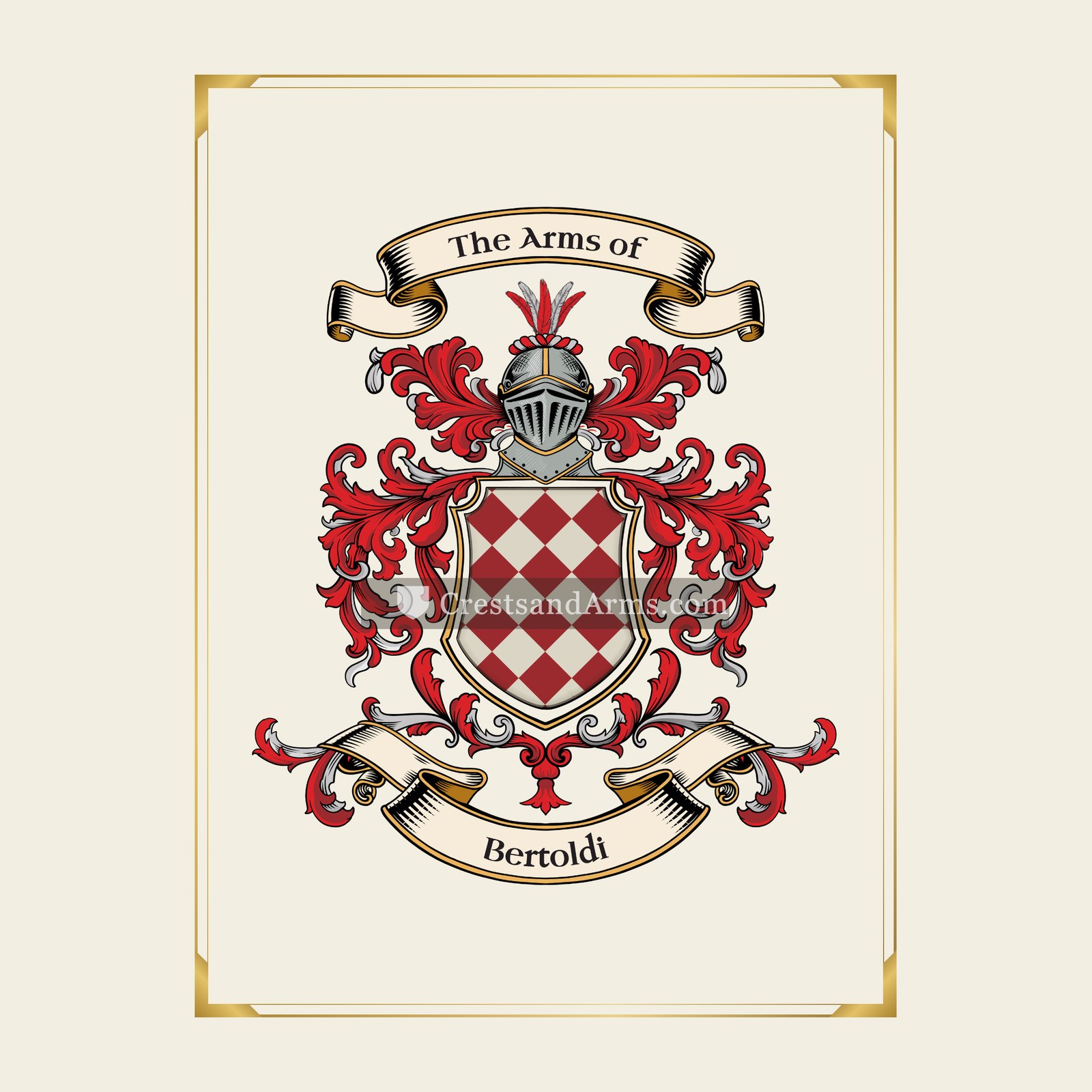 With gold border