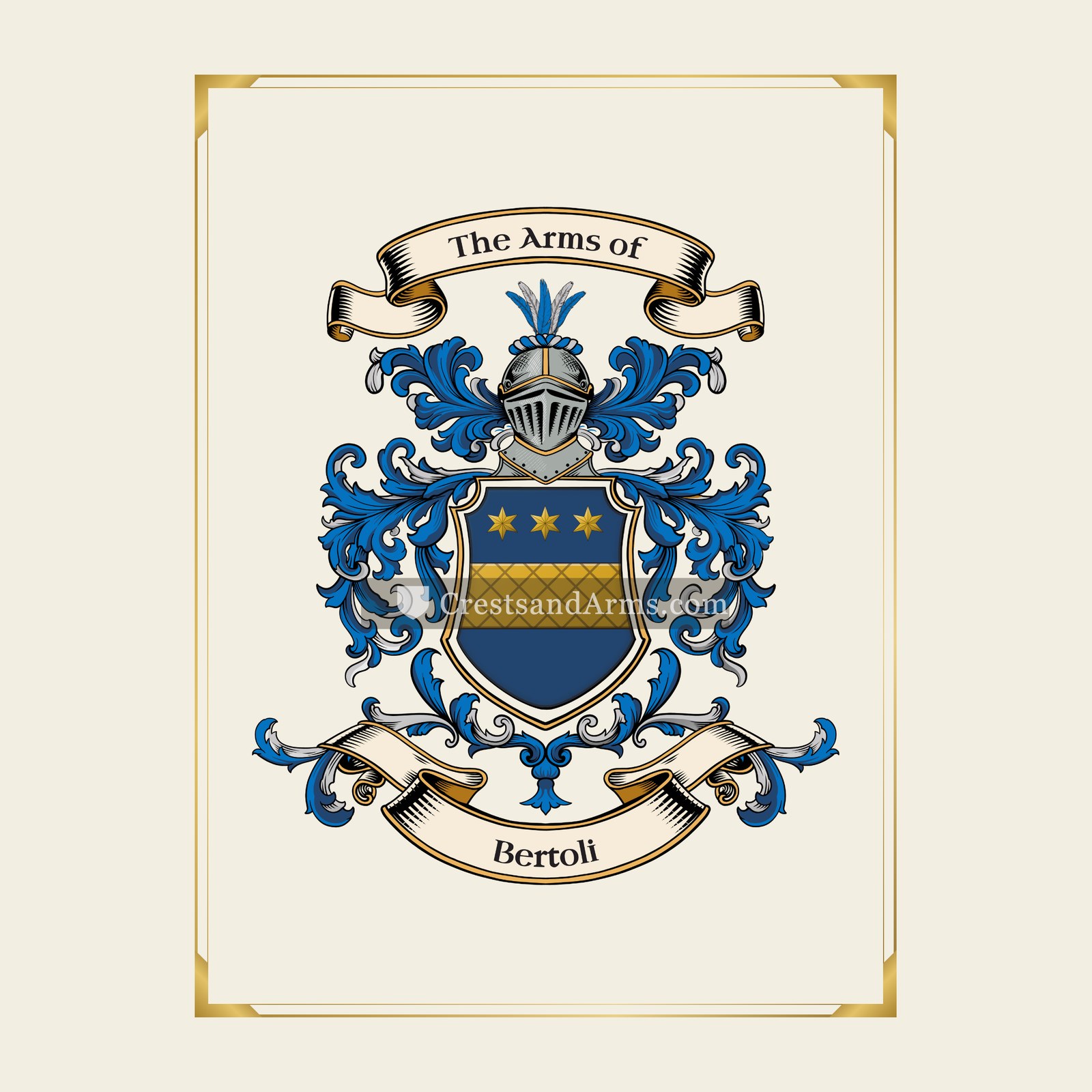 With gold border