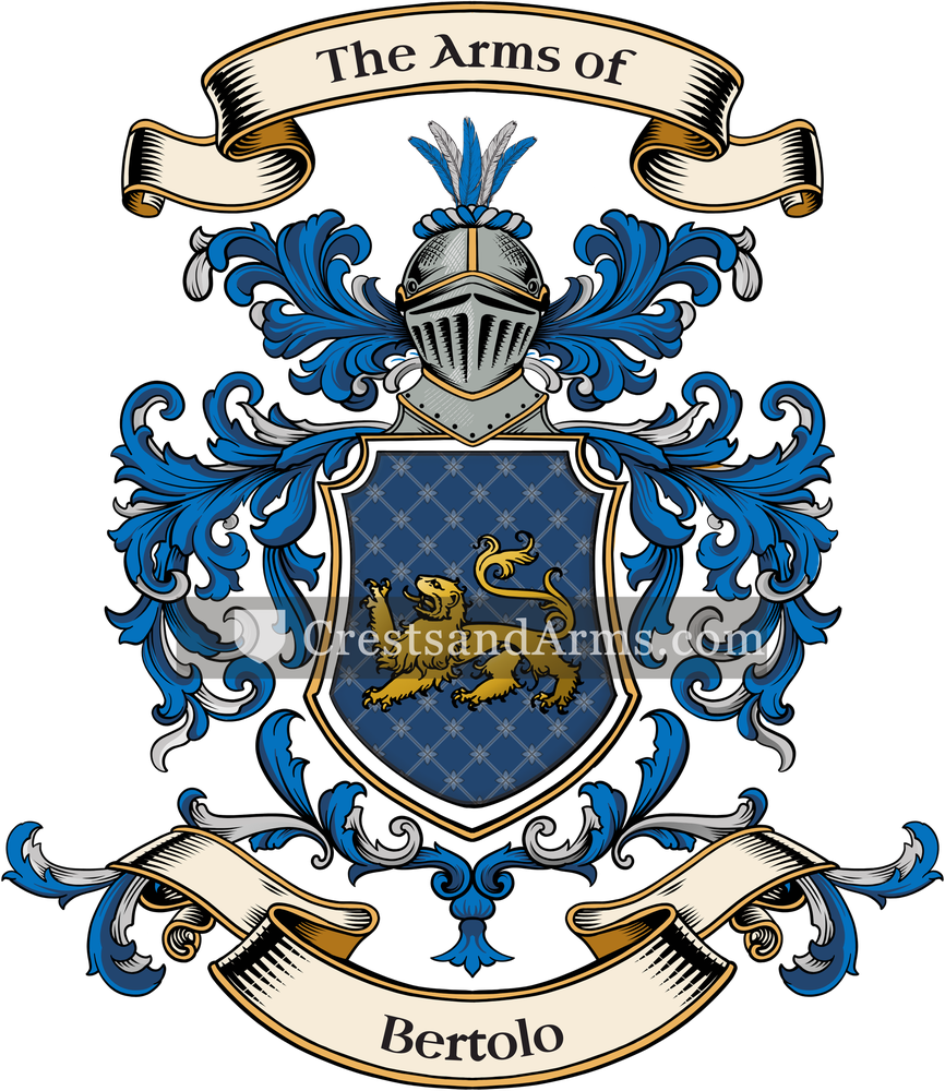 The Bertolo coat of arms, drawn from the recorded blazon