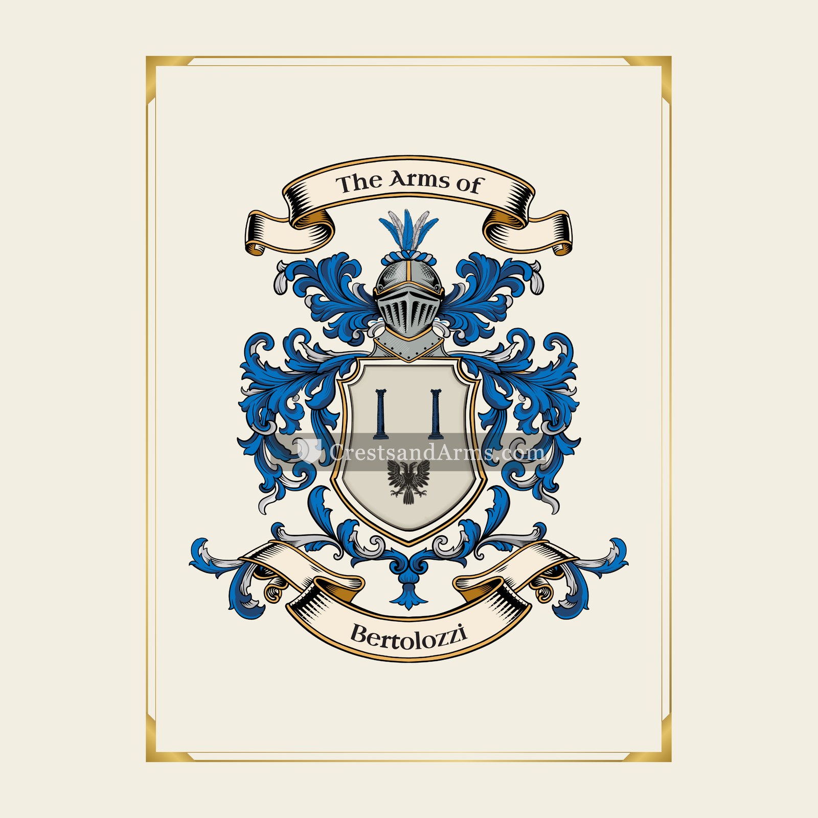 With gold border